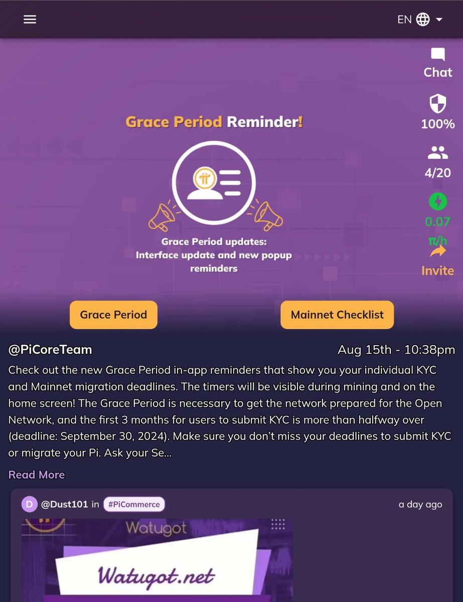 PNTGxPinnyP's tweet photo. 2024.08.15: #HomeScreenUpdate
Grace Period updates:Interface update & new popup reminders
#PiNetwork #PiCoreTeam #PiNetworkThailand #PiNetworkThaiGroup #PiMarket #PiMarketPlace #Pioneers #PioneersThai #PiAcademy #PiNetworkCommunity #PiNetwork2024 #PiNetworkWorld #PiNews #PiUpDate https://t.co/MU56fLC8eu
