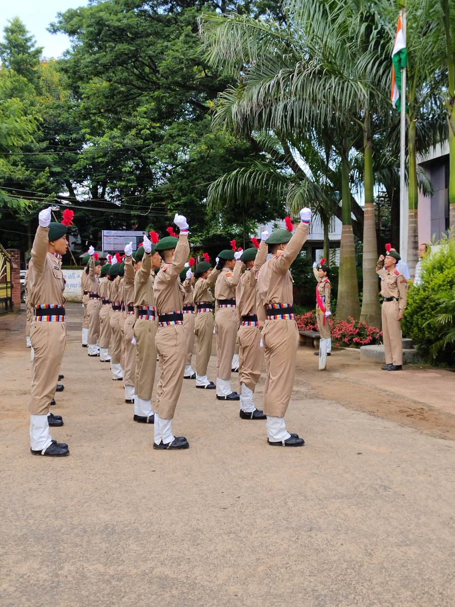 DimapurCollege's tweet photo. Celebrated freedom today as our principal unfurled the tricolor and NCC cadets led the charge. Let's keep this spirit alive! 🇮🇳 #IndependenceDay2024 #UnityInDiversity https://t.co/ddeQTv7rVi