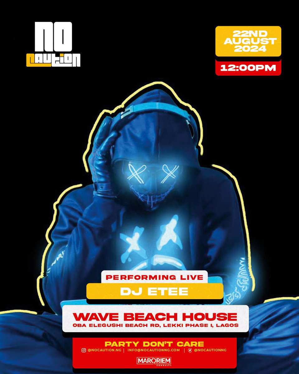 nocautionng's tweet photo. @whoisetee Performing Live at NO CAUTION🚫⚠️ on Thursday the 22nd of August 2024
So what are you waiting for ??? Grab your tickets 🎫
https://t.co/p8Gx5r01O8
#nocaution #partydontcare #vibesonthe22nd #wetthursday https://t.co/stKnQRJxPM