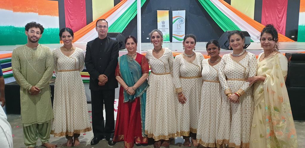 I feel honoured to be the Cultural Ambassador of India. Celebrated India's 78th Independence Day here in Seychelles. Attended the flag hoisting and performed in the presence of Shri Kartik Pande, High Commissioner of India to Seychelles, <a href="/hci_seychelles/">India in Seychelles</a> #iccr