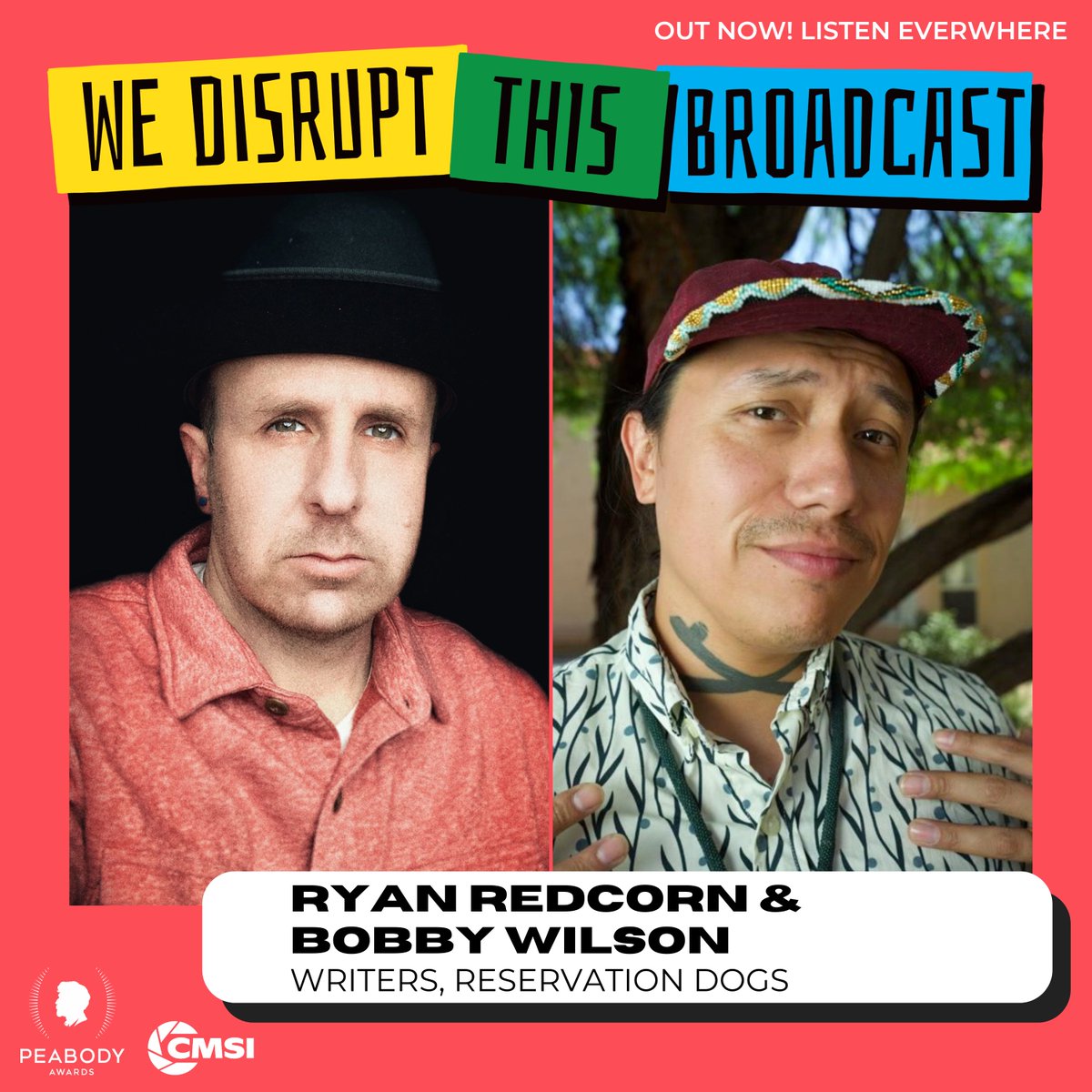 PeabodyAwards's tweet image. 📻 Need something new for your queue? Listen to the latest episode of We Disrupt This Broadcast!
We talk about #NativeRepresentation and the show breaking all the rules for the better - @RezDogsFX with writers behind this 2x Peabody-winning series, Bobby Wilson and Ryan Redcorn!