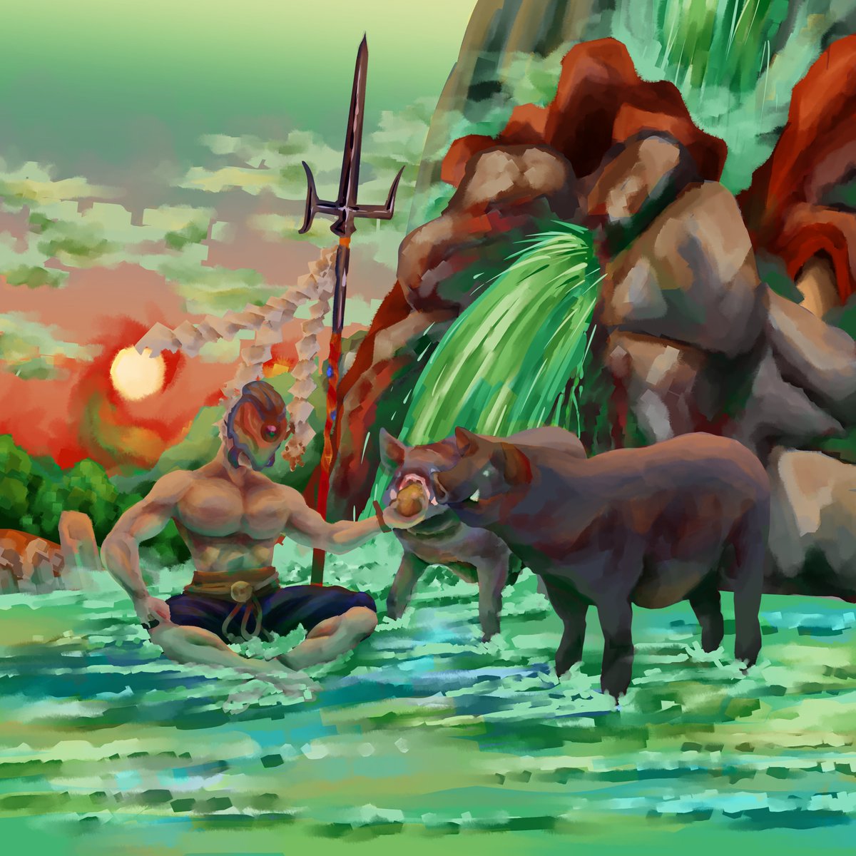 Beggyner_'s tweet photo. Kunitsu-gami inspired, great practice. https://t.co/lub245gT9R