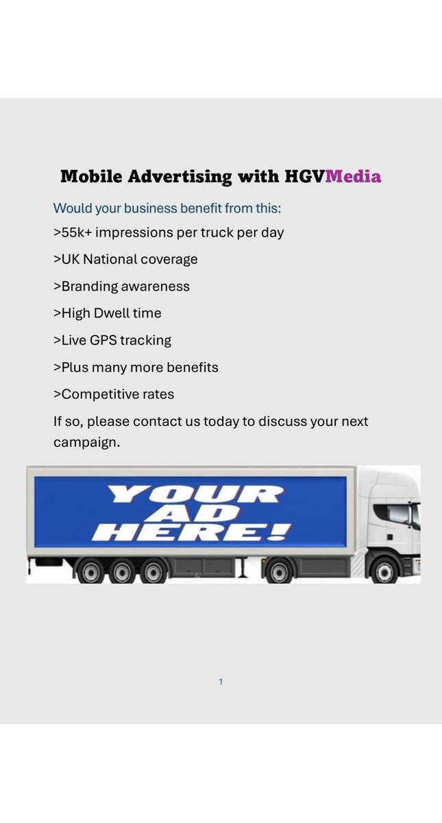 HGVMediaUK's tweet photo. #advertising #media #billboards #movingbillboards #ooh #oohmedia https://t.co/CRaQr4Uhqz