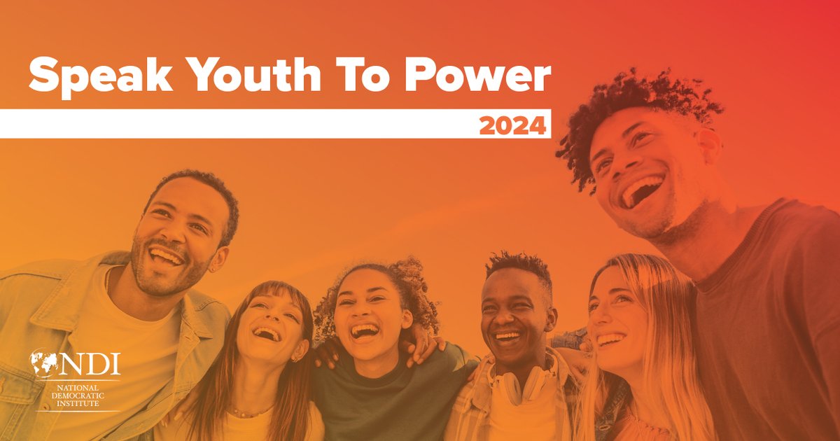NDI's tweet photo. @NDI supports youth-led partner organizations that promote the inclusion of young people, especially those on the margins, in policy-making processes through our Speak #YouthtoPower campaign. https://t.co/pLWMdePmTJ #YouthMonth #IYD2024 https://t.co/qZYgcOiZlL