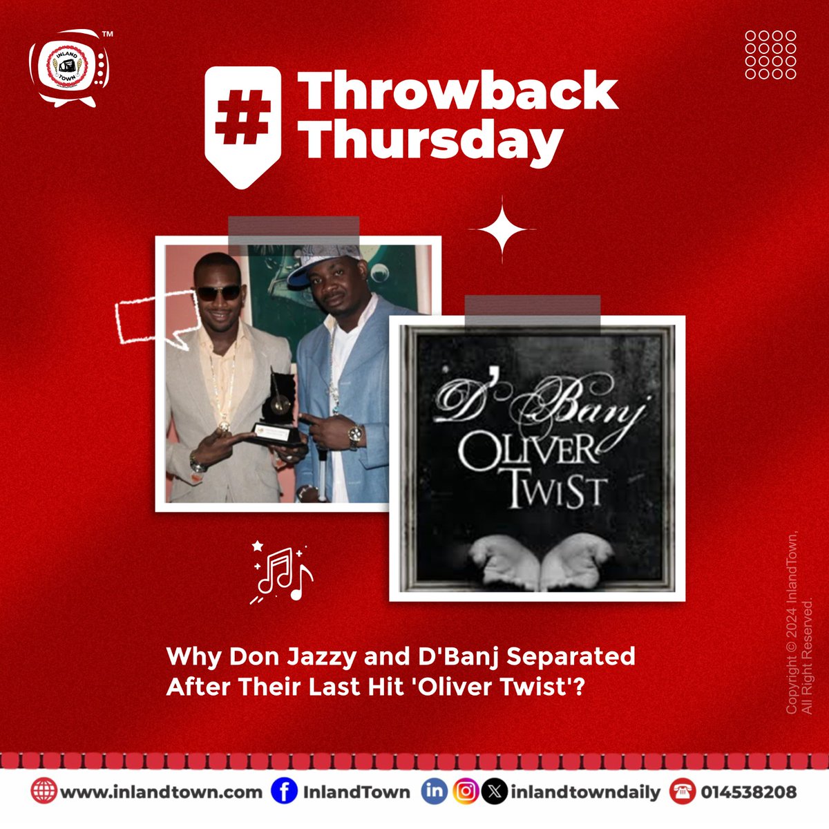 InlandTownDaily's tweet photo. The Main Gist Behind Don Jazzy and D'Banj's Separation After Their Last Hit 'Oliver Twist'.
A thread.๐งต
GTBank | Opay | Ooni of Ife | Mbappe | #NGRInflationDrops | Popsy | #bbnaijaseason9 | #BellaOkagbue https://t.co/g08mwT9ZZV