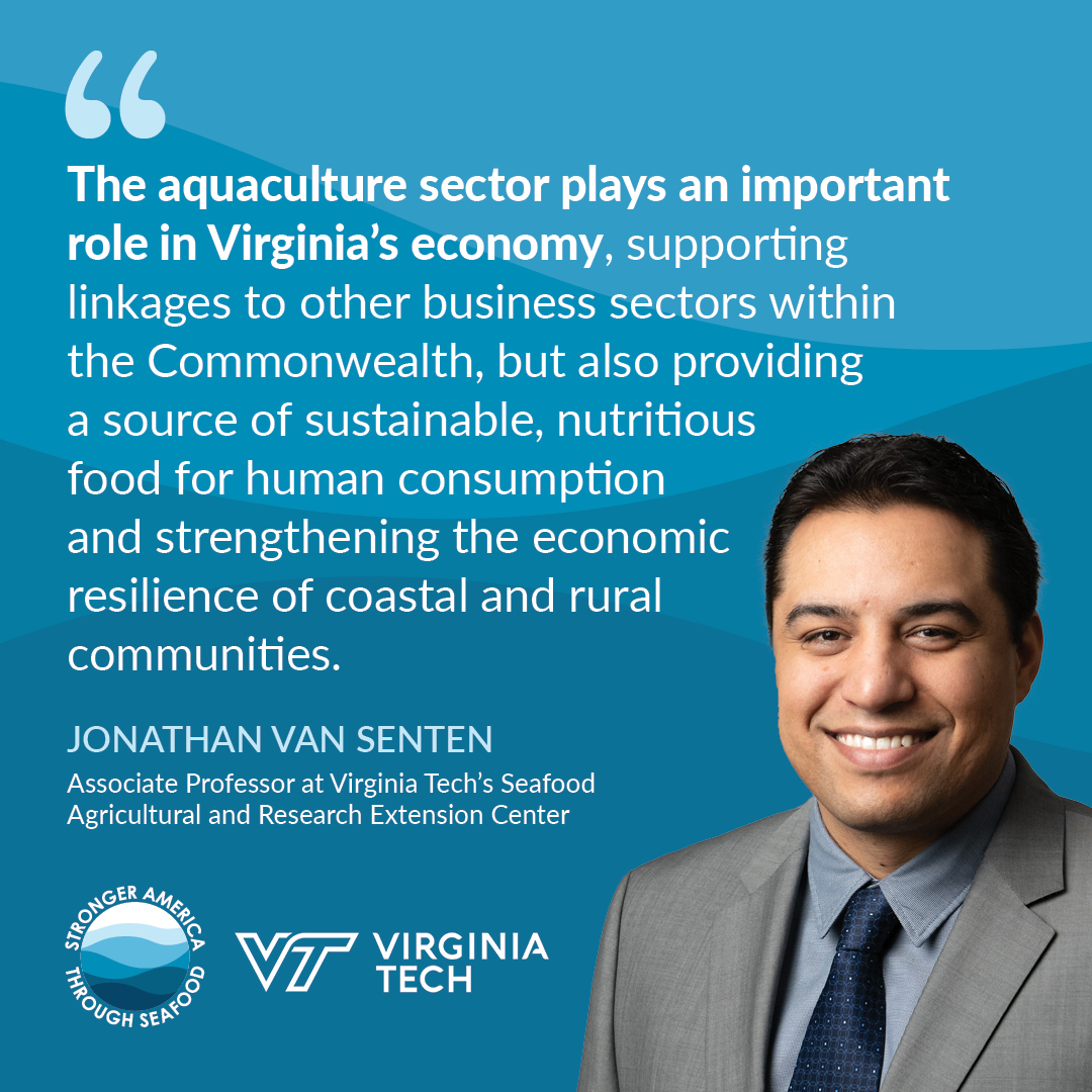 Stronger America Through Seafood (@seafood4america) on Twitter photo Research from <a href="/virginia_tech/">Virginia Tech</a> shows aquaculture is a strong contributor to the state’s economy. By passing legislation to establish a clear regulatory path for permitting offshore fish farms in U.S. federal waters, Congress would ensure communities in Virginia and nationwide Research from <a href="/virginia_tech/">Virginia Tech</a> shows aquaculture is a strong contributor to the state’s economy. By passing legislation to establish a clear regulatory path for permitting offshore fish farms in U.S. federal waters, Congress would ensure communities in Virginia and nationwide