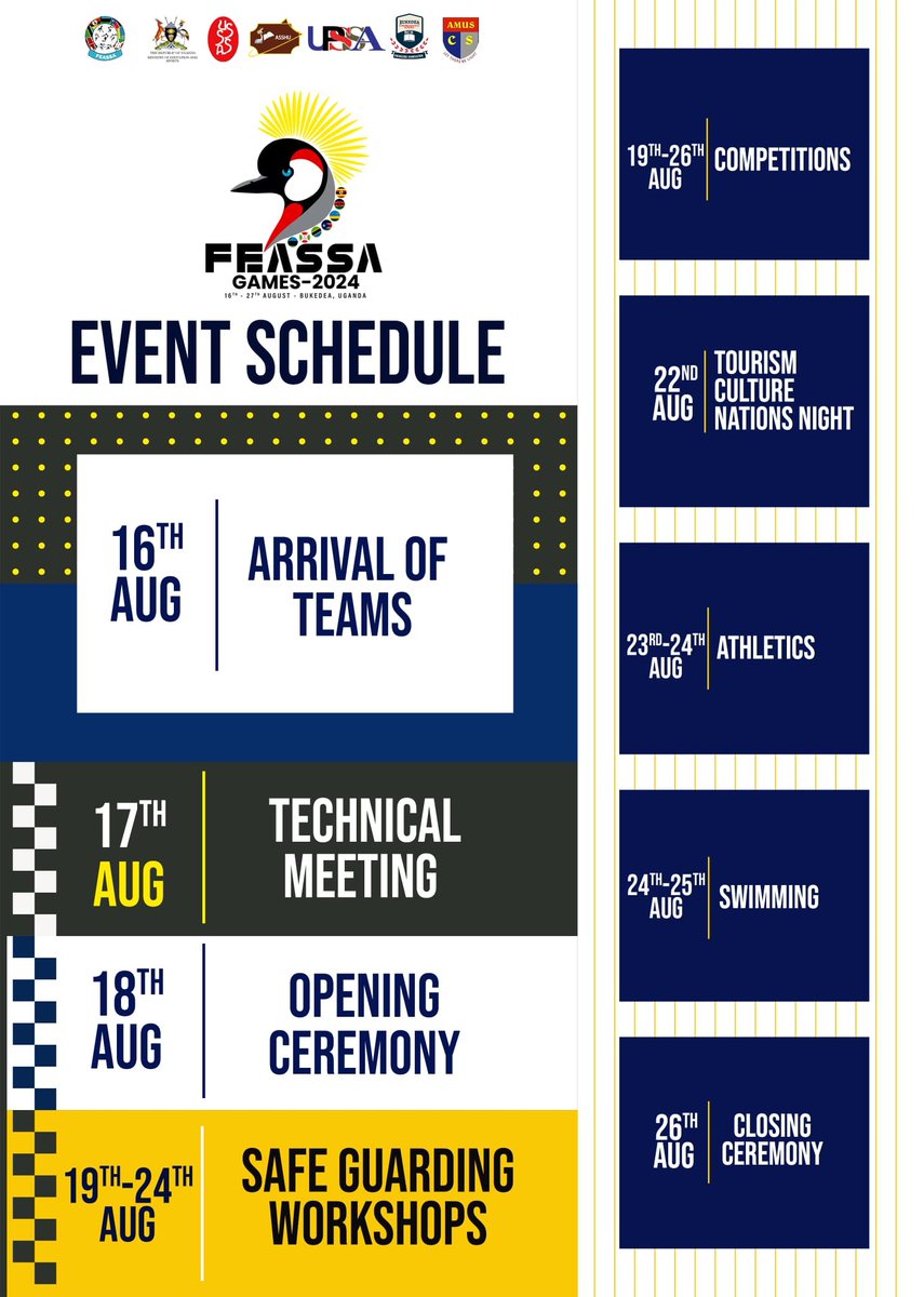 USSSAOnline's tweet photo. Here is the complete schedule of the #FEASSAGames2024.

Which activity are you eagerly waiting for? https://t.co/NHONHODBZ1