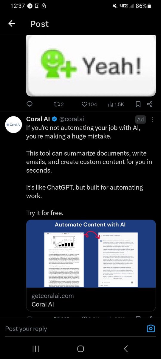 DanesRenee's tweet photo. @OzMediaOfficial Underneath this ad I got this ironically bad ad... https://t.co/lk6WOkpoDI