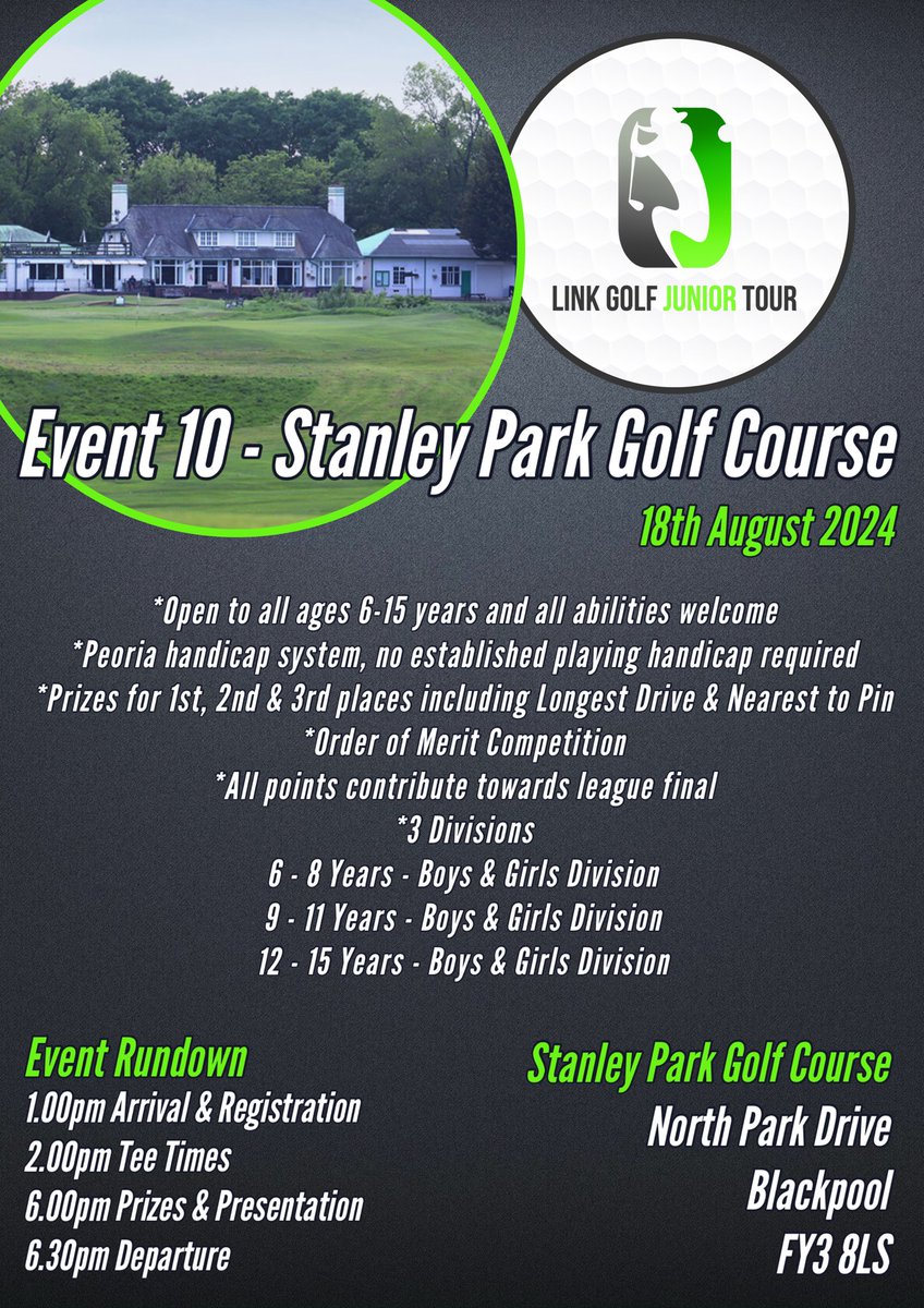 Don’t miss Event 10 - <a href="/Stanleyparkgolf/">Stanley Park Golf</a> this Sunday. 

Book your juniors a lot here 👉🏻 golfgenius.com/pages/10214144…

🚨 REGISTRATION CLOSES FRIDAY