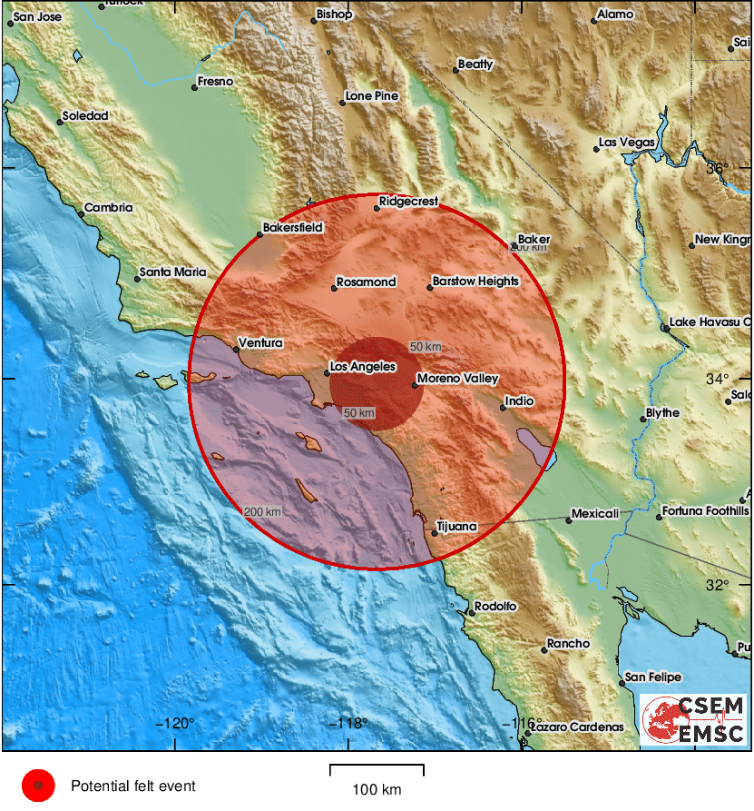 LastQuake's tweet photo. #Earthquake (#sismo) possibly felt 16 sec ago in #California. Felt it? Tell us via:
📱https://t.co/IbUfG7TFOL
🌐https://t.co/AXvOM7I4Th
🖥https://t.co/wPtMW5ND1t
⚠ Automatic crowdsourced detection, not seismically verified yet. More info soon! https://t.co/PFDloBFZgy