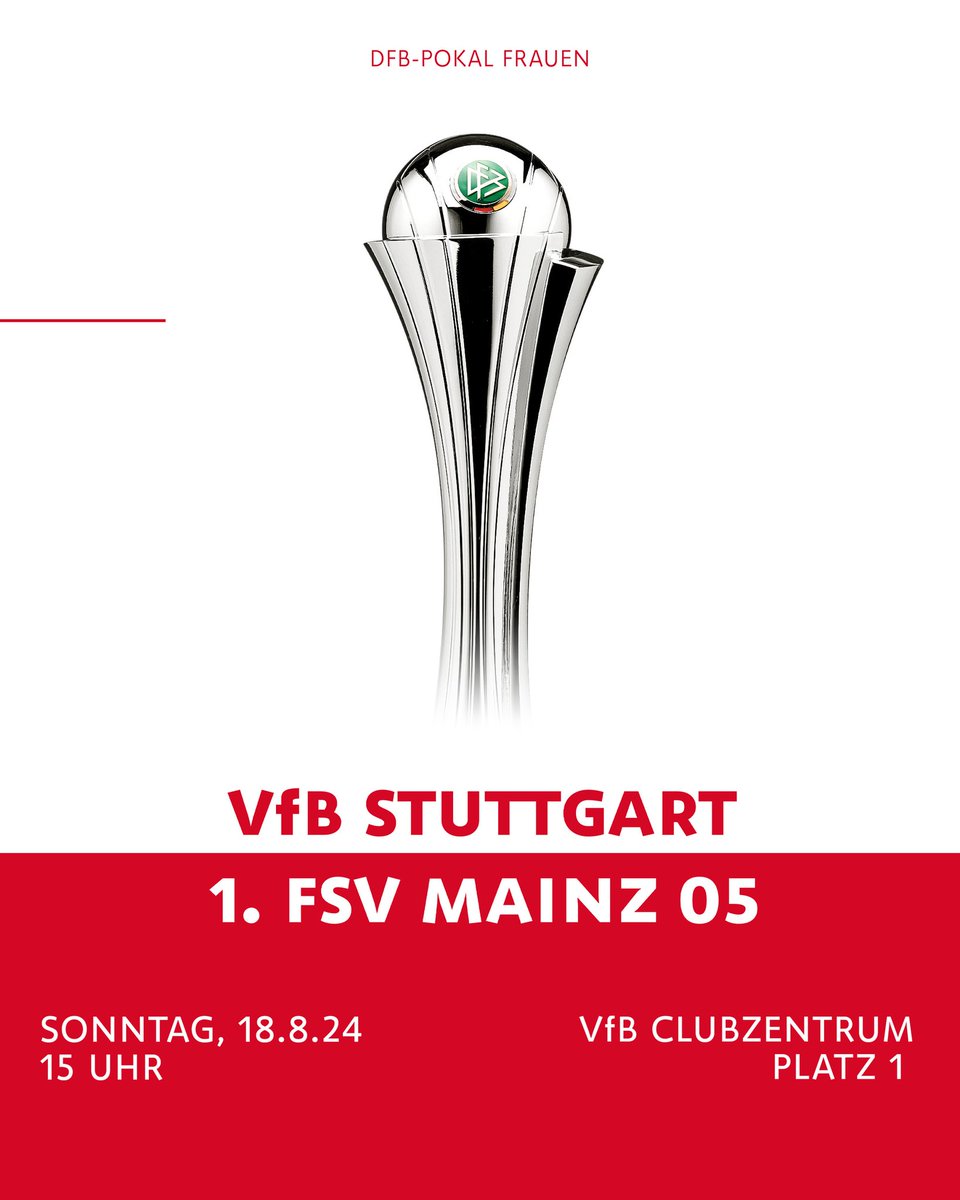 VfB_Frauen's tweet photo. Kleiner Reminder von Jeff #Chabot und Frans #Krätzig 🎬👇

🗓️ Sonntag, 18. August
⏰ 15 Uhr
🏆 #DFBPokal, 1. Runde
🆚 1. FSV Mainz 05
📍VfB-Clubzentrum, Platz 1
ℹ️ max. 1.000 Zuschauer
🎫 Jetzt Tickets sichern: https://t.co/hdiOwJfUSo

#VfB | #VfBFrauen https://t.co/PRJfbpWrP9