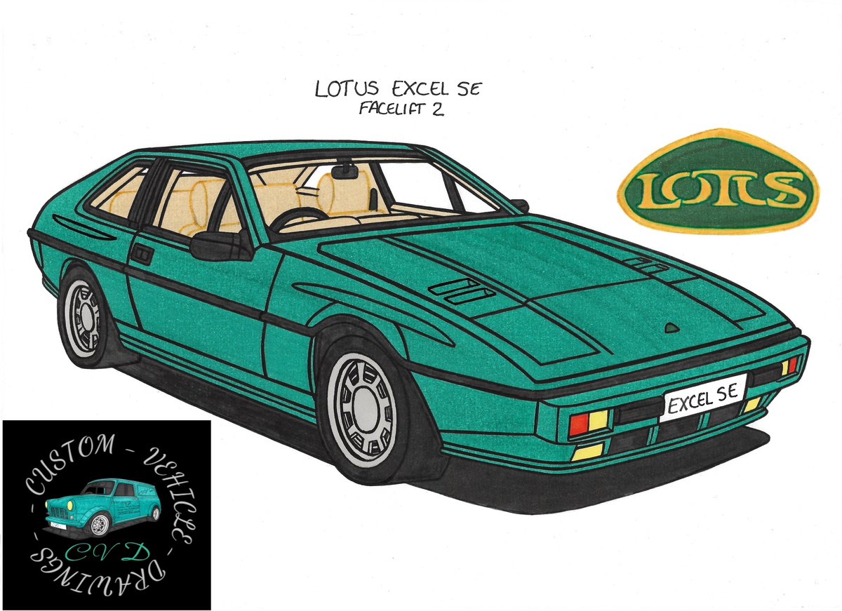 CustomCvd's tweet photo. Hi all, the first of todays drawings in my all new drawing series Lotus Cars 1952-2010 is the refreshed upgunned Excel. #lotuscars #lotusexcel #lotuseclatexcel #lotusexcelse #lotuscarsuk https://t.co/gi5wJ76udr