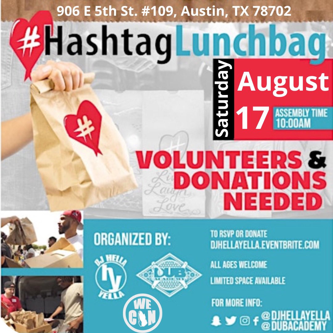 djhellayella's tweet photo. Donations & Volunteers needed to make lunches for our neighbors experiencing homelessness https://t.co/Bava9Us9CR #hashtaglunchbag #djhellayelladay https://t.co/kXS7UpC2In