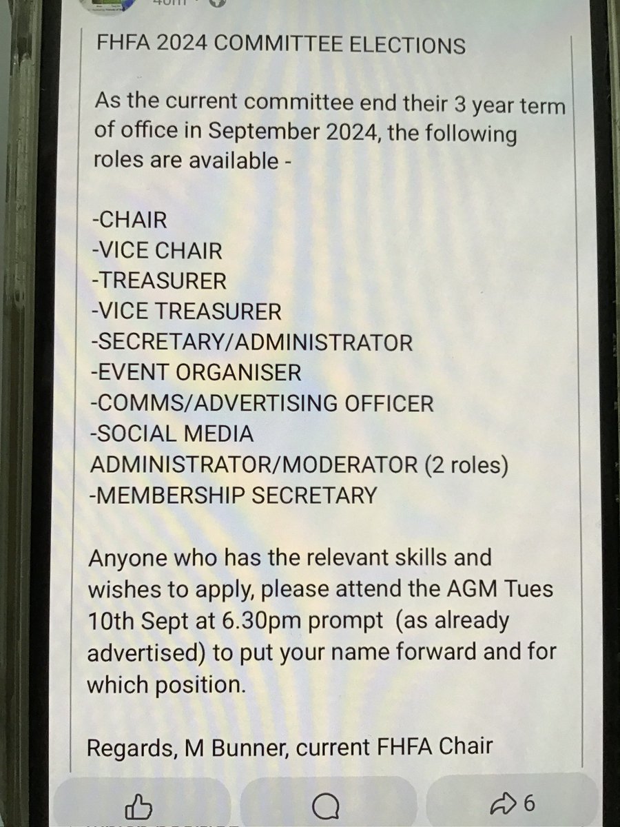 Want to share your skills for a great cause? Apply in person on 10th Sept at 6.30pm prompt, Community of Christ, M34 2ER at FHFA AGM. Make a positive difference to your local community 🤩