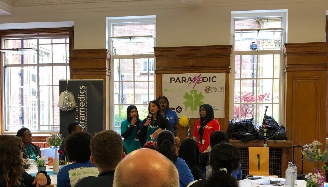 HelenVine66's tweet photo. Great to hear how much these young people have gained from the #Paramedic event with #Collegeofparamedics #NWAS #TeamSJA https://t.co/EdkdIB2gJ6