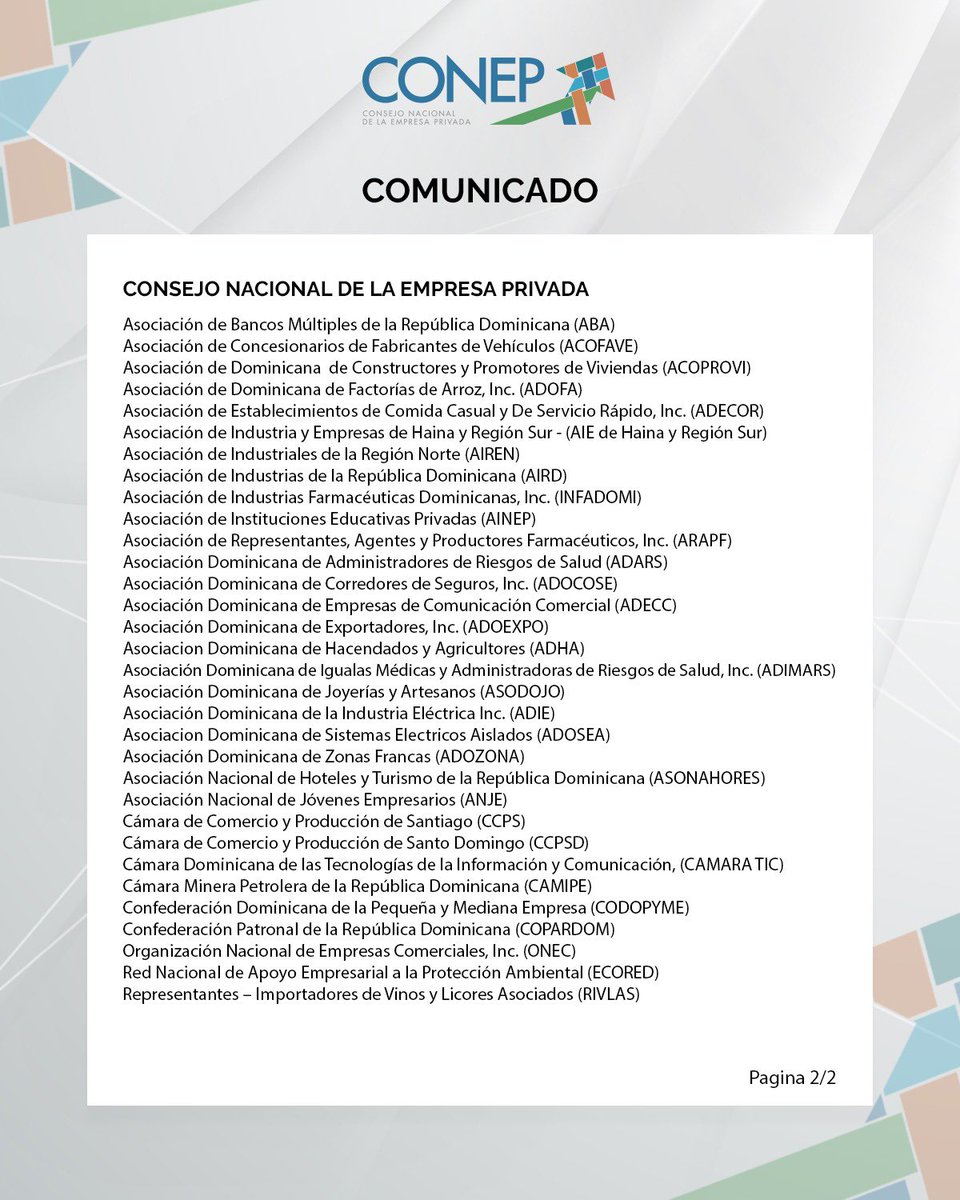 Reiteramos nuestro compromiso con el desarrollo institucional del país y estaremos atentos al avance de este proceso de reforma constitucional.

-
#Conep