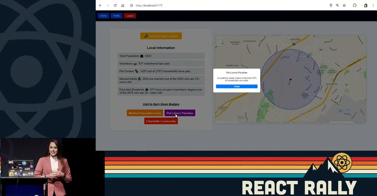 c_yatteau's tweet image. I had a blast at #ReactRally showing how to level up your React apps with gamification! 🎮👩💻
In doing so, I showcased @Esri’s ArcGIS Maps SDK for JS, GeoEnrichment, and Basemap Styles services. 🌍 Check it out 👉 youtube.com/watch?v=M0lv_9…
#Gamification #JavaScript #ReactJS #gis