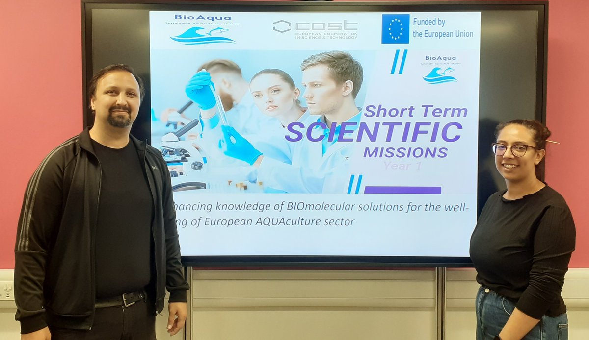 Today's lunchtime seminar <a href="/IoAStirling/">Institute of Aquaculture</a> was a treat - visiting scholars <a href="/sa_izzet/">İzzet B. Sa</a> (Dr Izzet Saticioglu) &amp; PhD student Nihed Ajmi from Bursa Uludag University shared insights into key disease challenges facing #aquaculture producers in #Turkey