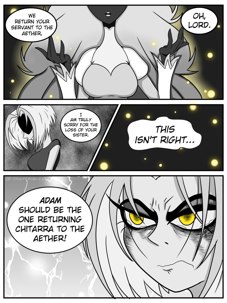 starryopals's tweet photo. "Longing Alone" pg. 1-2

A funeral for an exorcist.

#guitarspear #guardrock #HazbinHotelAdam #HazbinHotelLute #adamxlute #HazbinHotel #HazbinHotelFanart https://t.co/Ts45LzXdHP