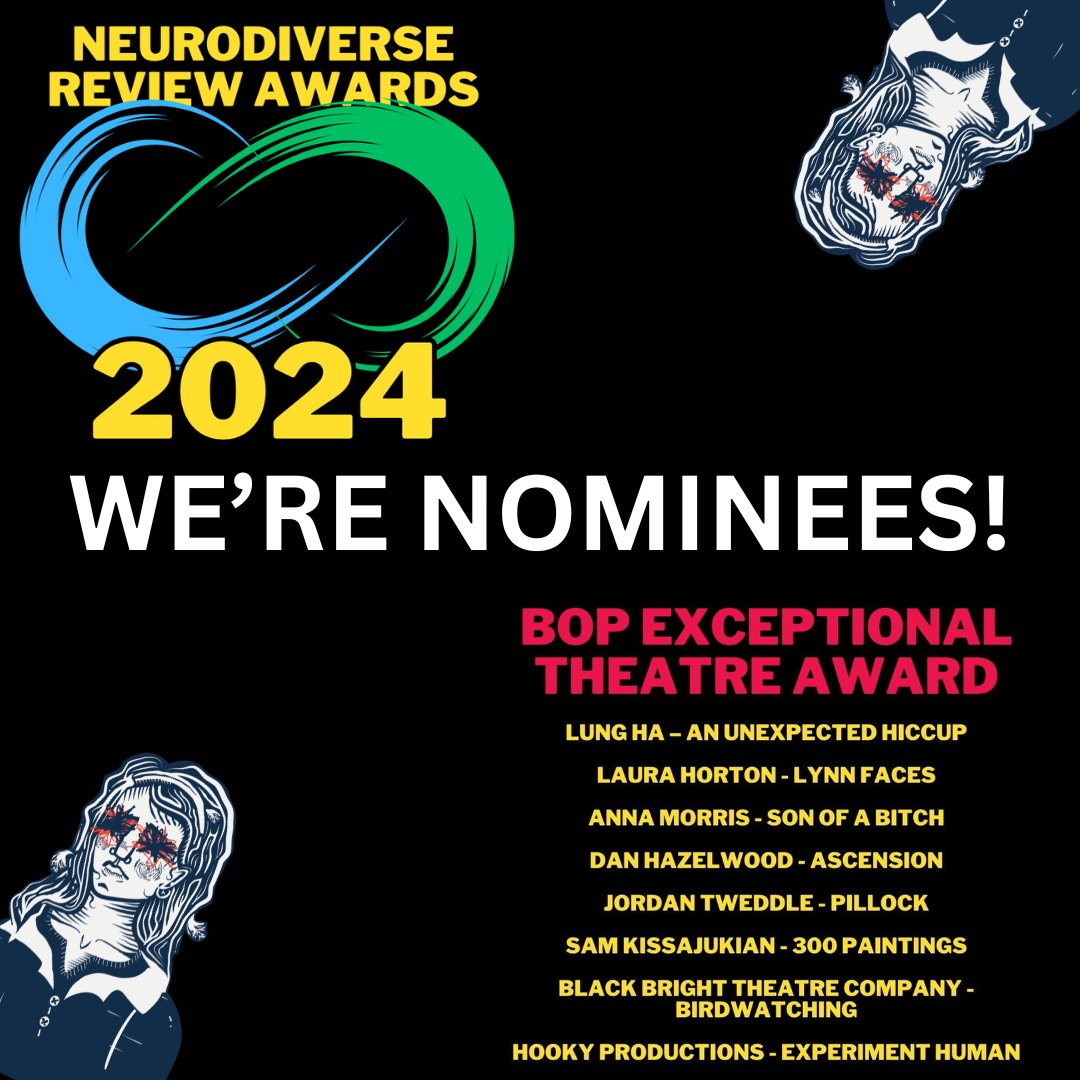 _blackbright's tweet photo. Birdwatching is officially an award nominated show! 🎉🎉🎉
Thank you SO MUCH to @NDSreview for considering us for the BOP Exceptional Theatre Award. We're so incredibly honoured to be considered, especially amongst these other incredible shows 💫 https://t.co/KRBbieFrMM