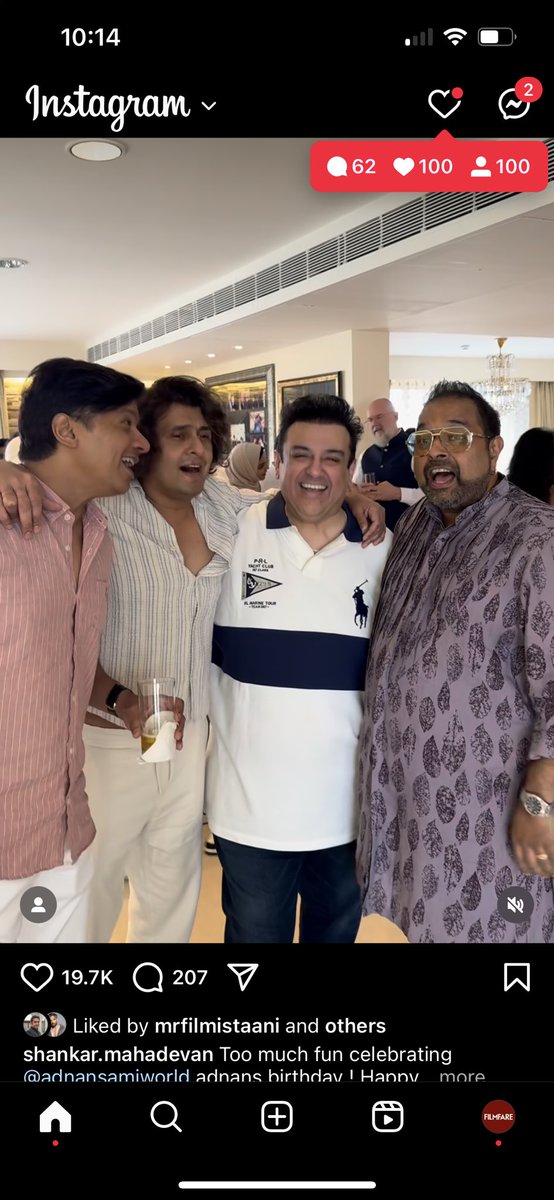 filmfare's tweet image. Too much talent in one picture 😍

#Shaan, #SonuNigam, #AdnanSami and #ShankarMahadevan clearly had a great time at a recent get together.

#Celebs