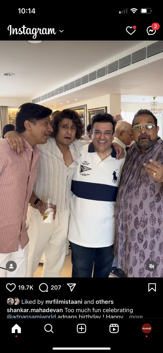 filmfare's tweet image. Too much talent in one picture 😍

#Shaan, #SonuNigam, #AdnanSami and #ShankarMahadevan clearly had a great time at a recent get together.

#Celebs