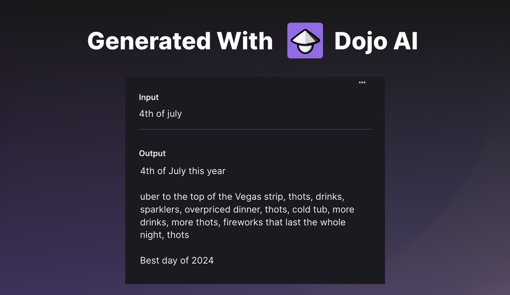 UseDojo's tweet photo. When you use the tweet generator on Dojo and an AI starts talking about THOTS

YOU'RE MOVE @OpenAI https://t.co/MX9pKTWyvL