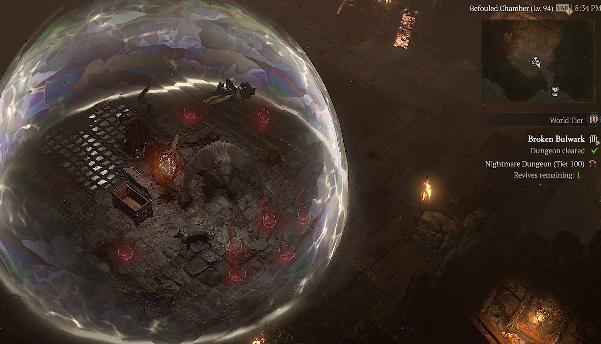 Shadowy1ntent's tweet photo. I know I am behind the times but really happy with my first solo 100 nightmare dungeon :D #Diablo4 https://t.co/PjIUeNstN1