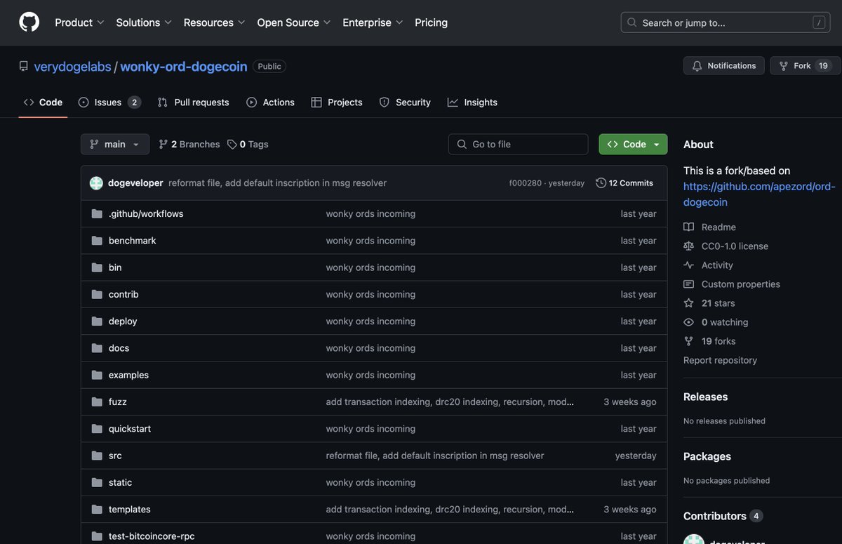 It's here. 🧑‍💻️

Open-Source Ord Upgrade: github.com/verydogelabs/w…

Including:
(1) Ord drc-20 integration
(2) Delegate upgrade
(3) Recursion upgrade
(4) Ord UTXO Service integration
(5) Dunes integration

This brings leaner indexing, advanced functionality, and enhanced