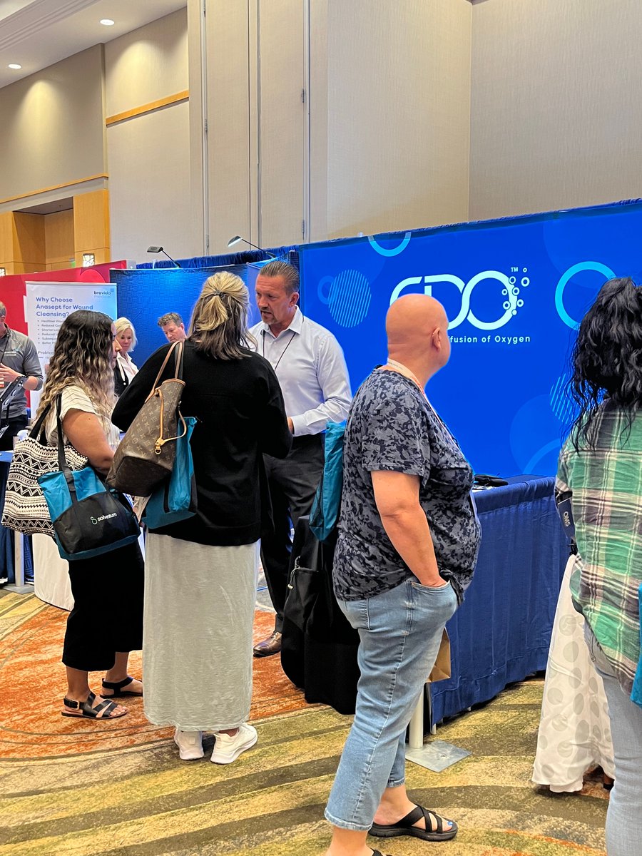 EO2Concepts's tweet photo. Welcome to Booth 113 at #WOW2024 👋
If you didn't get a chance to speak to Dean and Larissa today, come by tomorrow between 11:20 am - 1:50 pm (MST) to learn about Continuous Diffusion of Oxygen (CDO) Therapy.

#WildOnWounds
#CDOTherapy https://t.co/7BiE4UFw5w