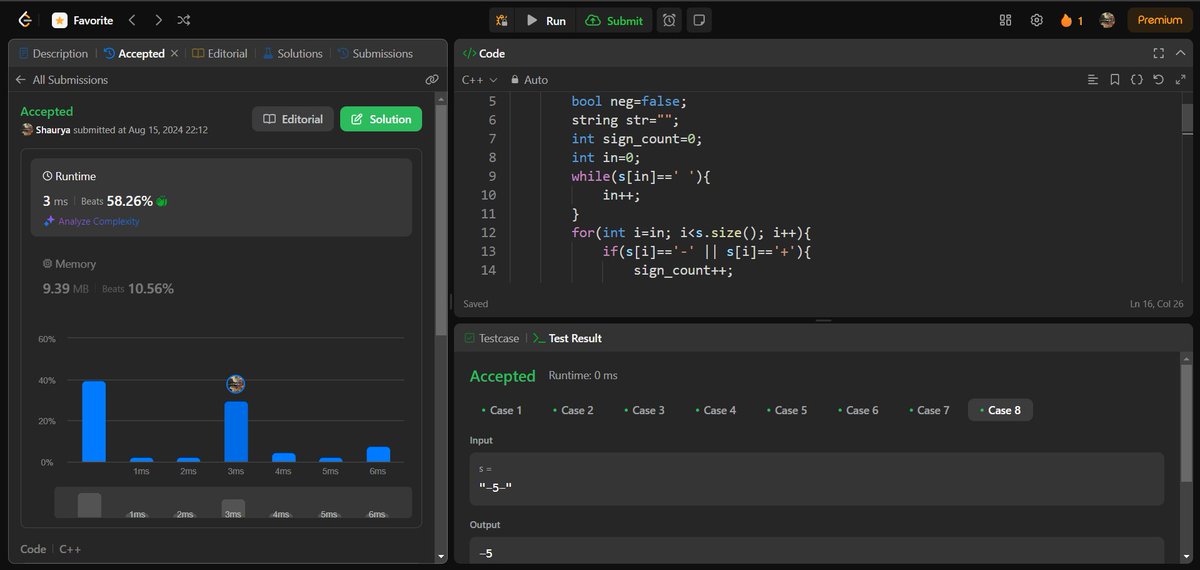 cookncap's tweet image. 15/08/24
Day-15 of #100daysofcodechallenge
✅Started the OOPS module on #CodingNinjas almost through halfway.
✅Solved 8. String to Integer (atoi)
✅Solved 860. Lemonade Change(POTD)
Tip: Taking a look at the Acceptance Rate of a problem helps sometimes.
@anshuldhiman017