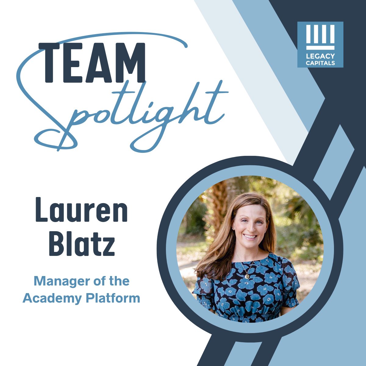 Today we highlight Lauren Blatz, the manager of the Academy platform. Lauren is our go-to for supporting our members and managing our WFA®️ Training Program. She leads our content development, leaning on her years of experience working with UHNW families and their Advisors.