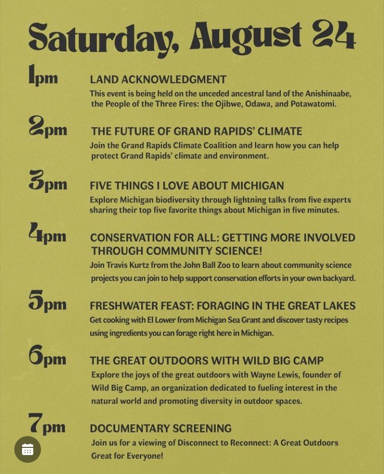 I’m giving a foraging talk highlighting #invasivespecies and @miseagrant ’s Freshwater Feasts recipe blog at the Pleasant Peninsula: Art &amp; Activism Fair 2024! Come see me on August 24 at 5 pm at the Sixth Street Bridge in Grand Rapids!