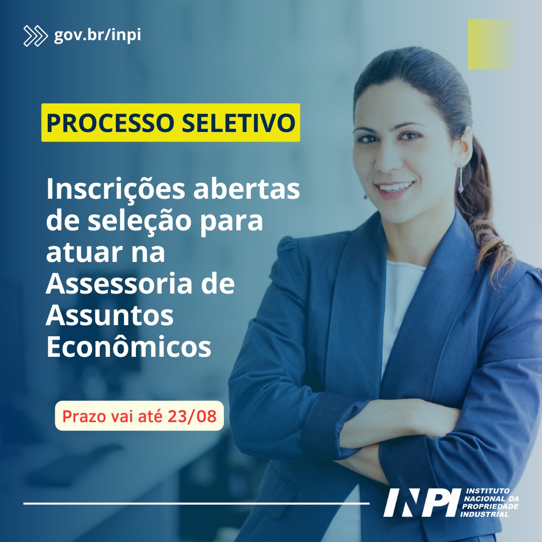 Estão abertas, até o dia 23 de agosto, as inscrições para o processo seletivo de servidores públicos federais para atuar na Assessoria de Assuntos Econômicos (AECON). Para mais informações, acesse o Edital nº 733/2024, no SouGov.br: bit.ly/4dHUrj5.