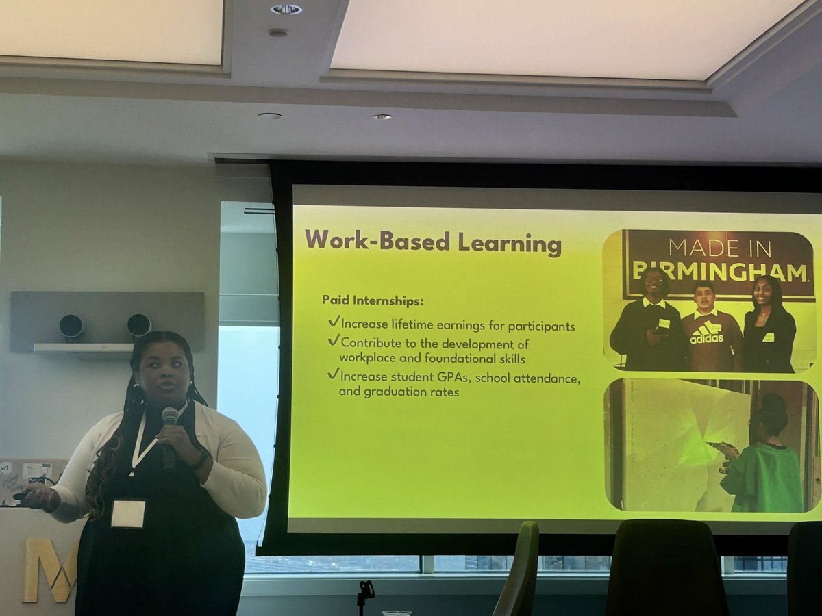 College_Promise's tweet photo. Samantha Williams (@BhamPromise) discussing the story of the program and the plans for career acceleration. 

#HigherEd #PromisePrograms https://t.co/IwA0LkqW6J