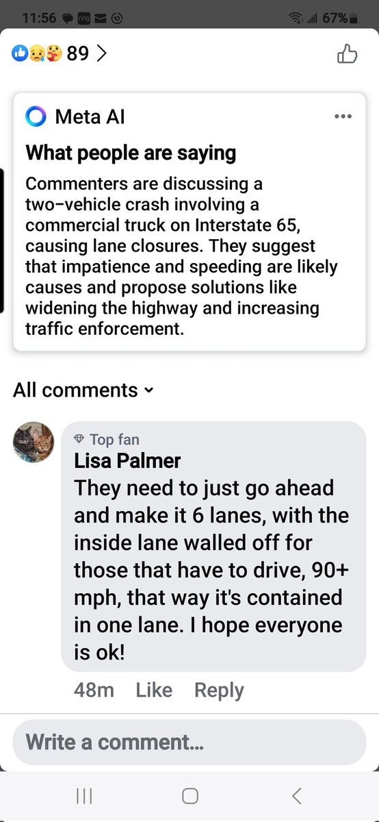 DrewGriffith62's tweet photo. @GovernorKayIvey just another day and more wrecks on I-65. Daily occurrence and your office has done nothing!!! What's it gonna take Governor???? https://t.co/CJC7JDwrQT