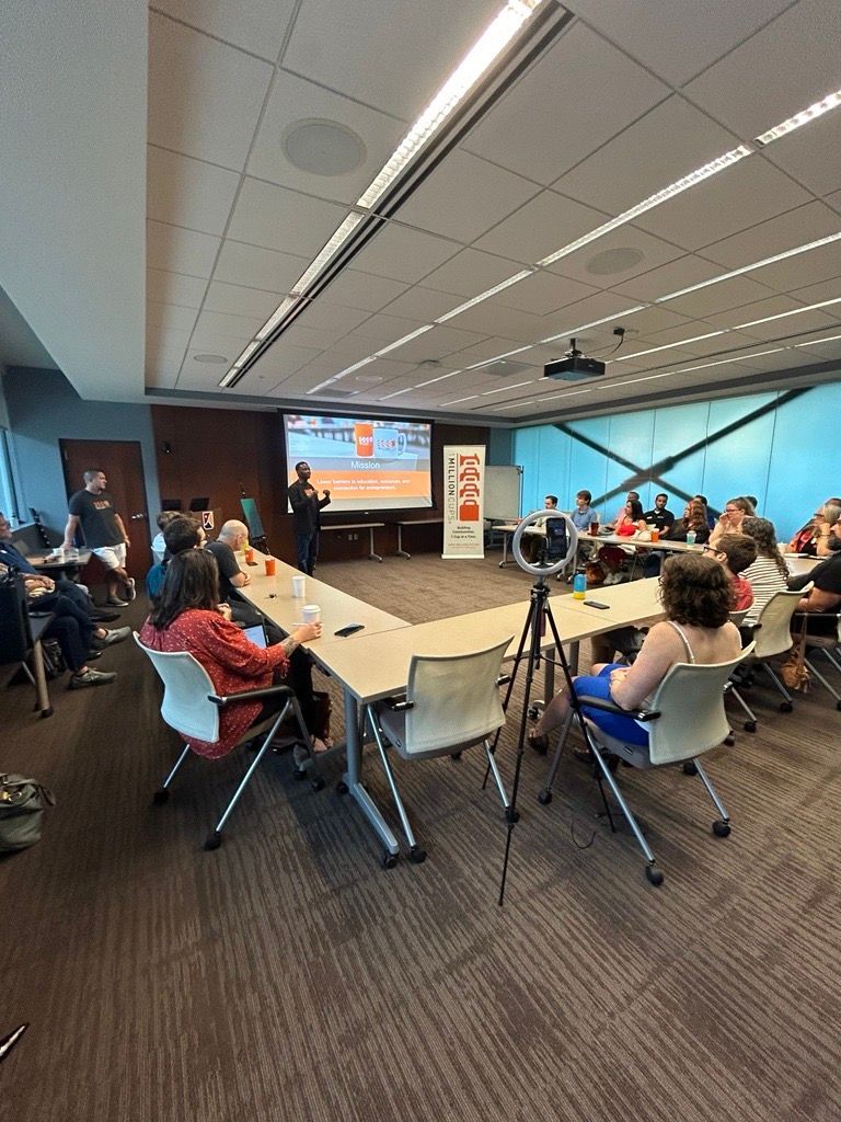 A big thanks to Olatunji Ajani, the executive director of 1 Million Cups &amp; FastTrac for the Kauffman Foundation, for visiting the Park and 1MC Lawrence yesterday to share the story behind the program!