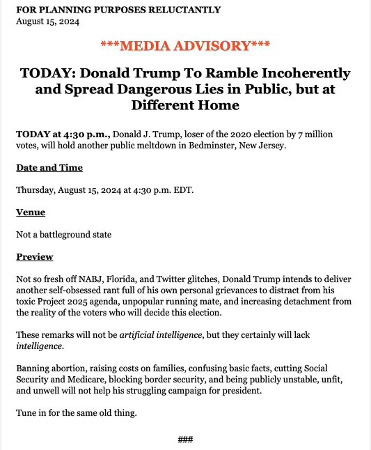 Victorshi2020's tweet image. Yes, this is a real statement from the Harris-Walz campaign. Can we please give it up to the Harris-Walz Comms team? This is how it's done. Perfect.