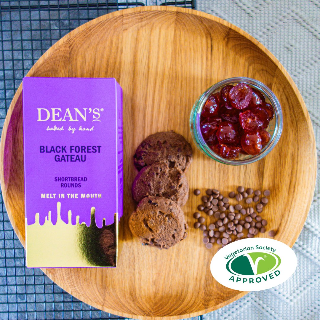 Feeling peckish for a sweet treat? Try <a href="/DeansShortbread/">Dean's</a>'s Milk Chocolate &amp; Honeycomb, Rhubarb and Custard, or Black Forest Gateau shortbread rounds!

Baked by hand - and accredited #Vegetarian by <a href="/vegsoc/">Vegetarian Society</a>!💚

#VegetarianSocietyApproved