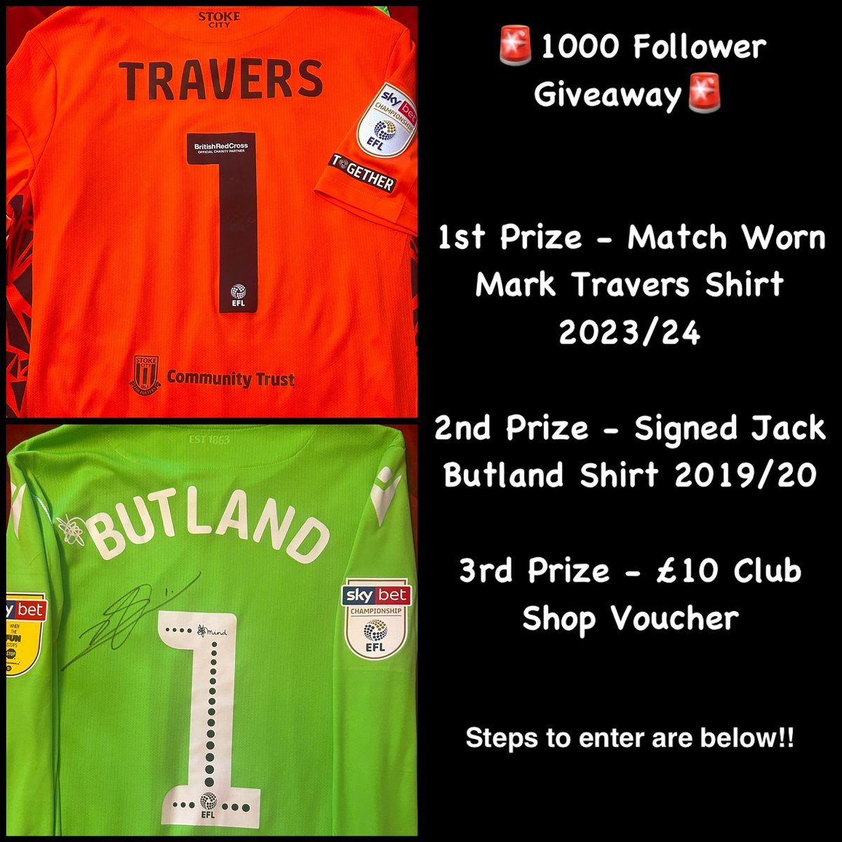 🎁1000 Instagram Follower Giveaway🎁

To enter you must:

- Follow <a href="/SCFCmatchworn/">Stoke City Match Worn</a> 

- Tag 2 friends in the comments 💬

-Retweet this  ♻️

This giveaway will run until Sunday the 1st September!

Good luck❤️🤍