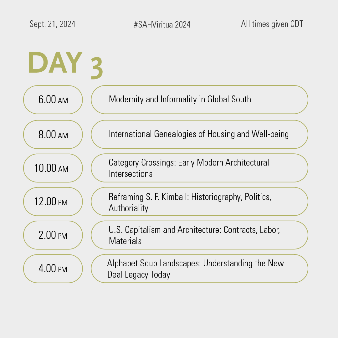 SAH1365's tweet photo. From Cold War China to earliest Iran and U.S. New Deal to late-colonial Mozambique, SAH Virtual 2024 will visit every continent connecting our constructed world to cultural, political, and economic issues past and present. Learn more and register: https://t.co/NAuIqGlSZ8 https://t.co/48ipugAKjR