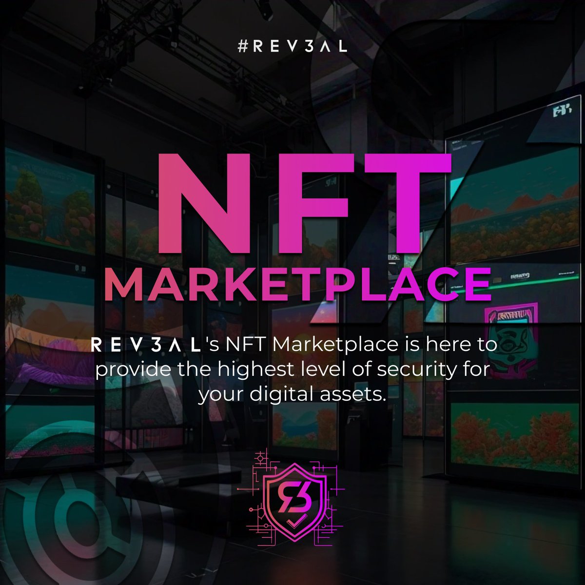 Rev3alTech's tweet photo. ๐ผ REV3AL's NFT Marketplace is here to provide the highest level of security for your digital assets. ๐ #NFTCreation #Crypto #DigitalArt #NFTs #NFTMarketplace #DigitalArt #NFTAuthenticity #NFTSecurity #Blockchain #DigitalSecurity #CyberSecurity #Rev3al #Trend #Trending https://t.co/xI5EQjkkzk