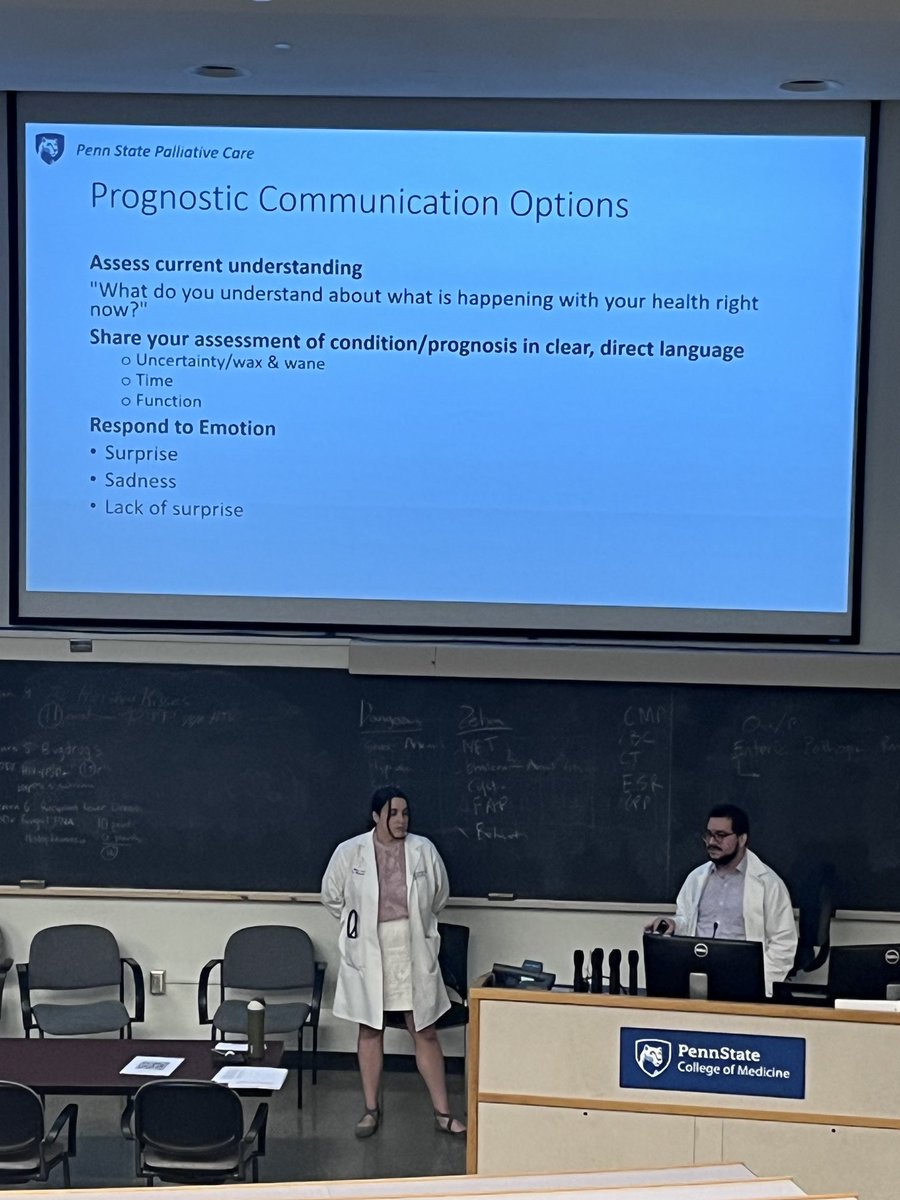 Penn State Palliative Care (@pennstpalcare) on Twitter photo Dr Mercado & PA-C Miller teaching <a href="/PennStIMchiefs/">Penn State Internal Medicine Residency Program</a> about difficult conversations Dr Mercado & PA-C Miller teaching <a href="/PennStIMchiefs/">Penn State Internal Medicine Residency Program</a> about difficult conversations