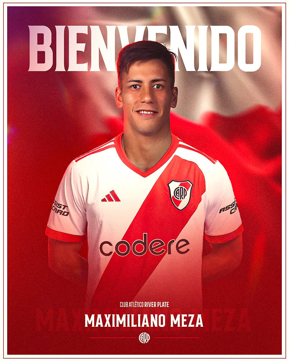 RiverPlate's tweet photo. ¡BIENVENIDO A RIVER, MAXI MEZA! 🤍❤️🤍