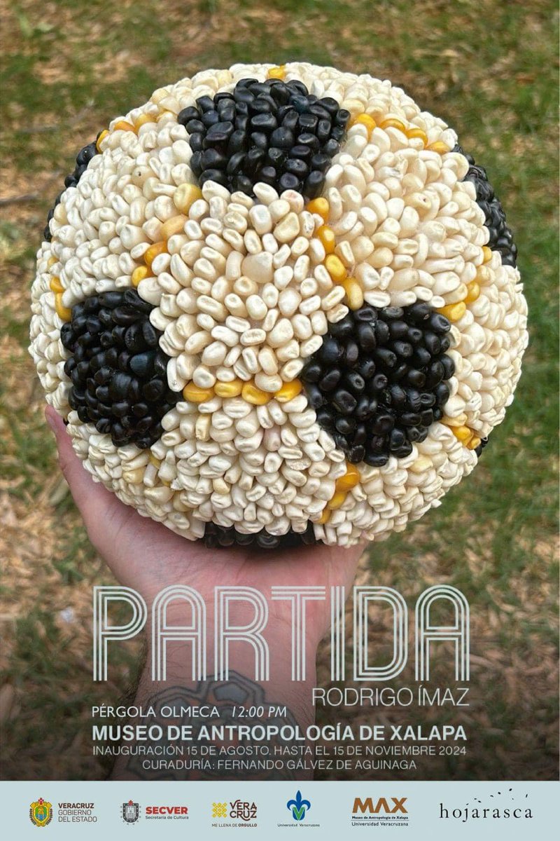 Hoy se inaugura la exposición “Partida” del artista visual <a href="/RodrigoImaz/">Rodrigo Imaz</a> en la Pérgola Olmeca del Museo de Antropología de Xalapa.
Esta muestra está compuesta por balones maceta, balones de mármol, un balón de maíz y otros objetos variados.

🕛12:00 h
ℹ️saladeprensa.veracruzcultura.com/principal/part…