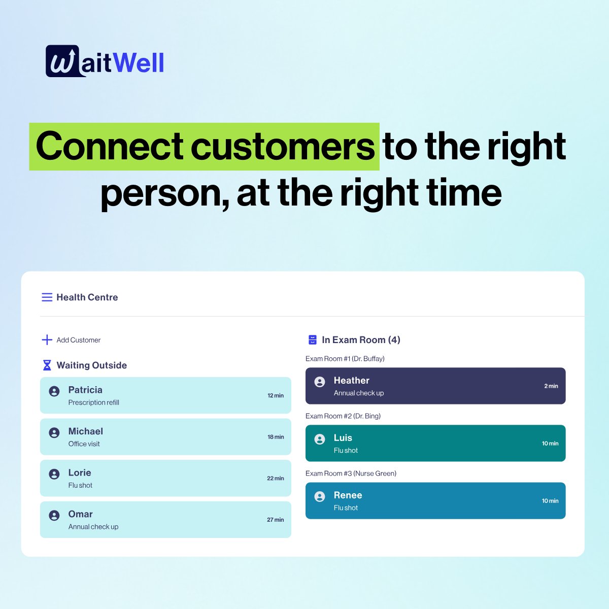 WaitWell2's tweet image. Connect customers with the right agent at the perfect time! ⏰ 

Automated workflows tailored to your services ensure customers are assigned to the right person at just the right time.

Learn more: hubs.la/Q02K-7Ml0

 #CustomerExperience #EfficientService