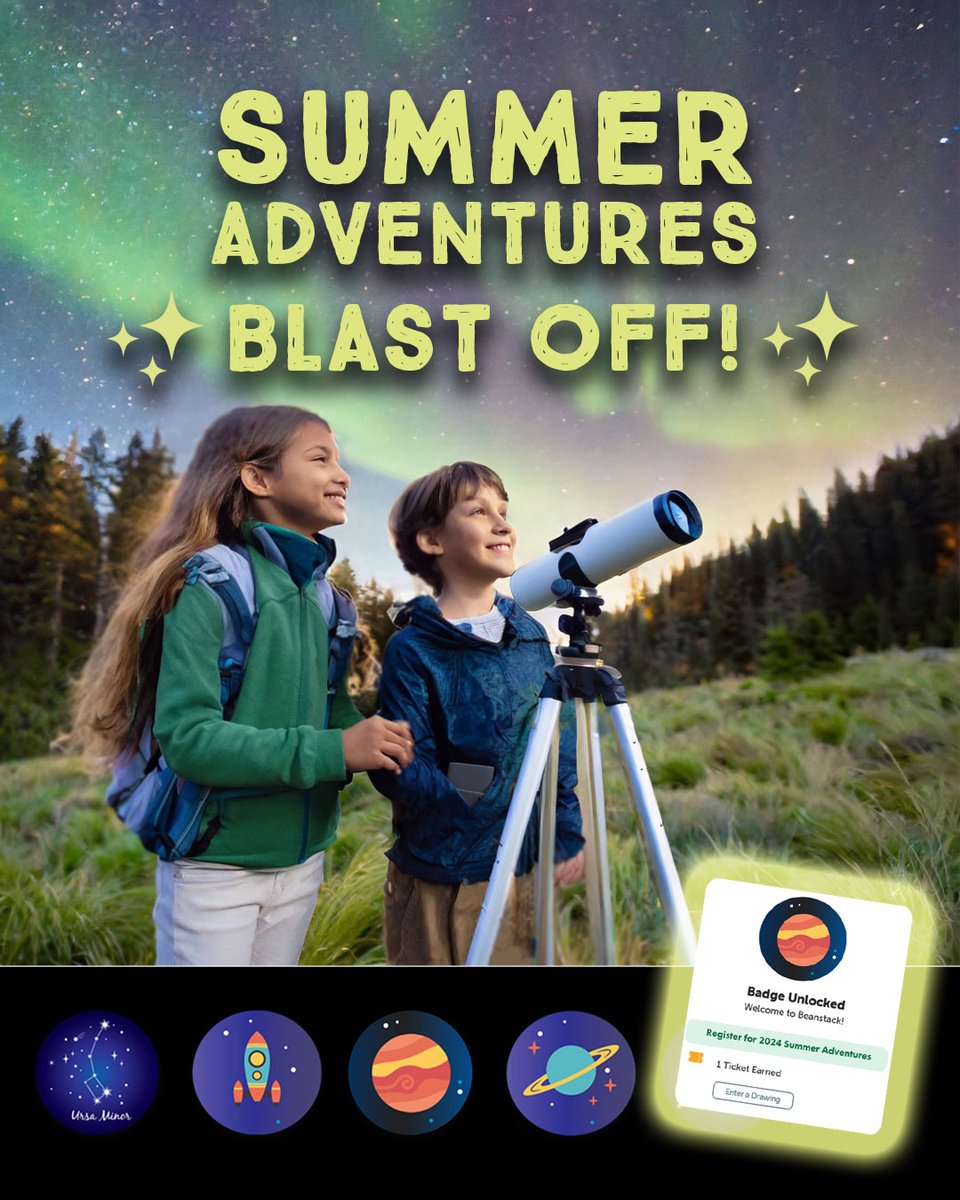 AnokaCoLibrary's tweet image. #ACLSummerAdventures is almost over!  Be sure to enter your earned tickets in Beanstack for the chance to win prizes of your choice. Our final drawing includes passes to Sea Life MOA, Anoka County Parks, &amp;amp; Bell Museum Planetarium. Enter by SAT, 8/17 at tinyurl.com/ACLBeanstack