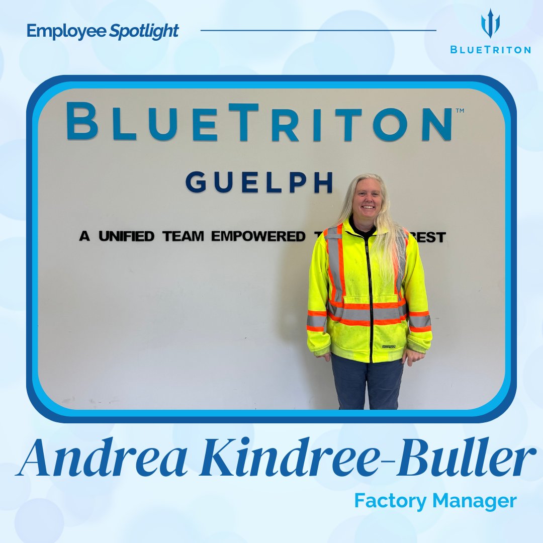 Meet Andrea Kindree-Buller! 🌟 With 28 years in manufacturing, Andrea now leads our Guelph facility, championing safety, quality, and team spirit. She loves working with the dedicated team and supporting community efforts like GRCA and Mill Creek Conservation.