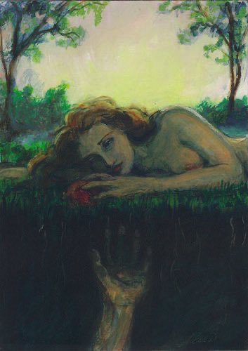 He waited to possess 
her once more
What had been lost to 
him long ago . .

The grainy fragrance 
of the living world, the 
flush loveliness of the 
summer fading in his 
famished embrace 

Art ~ Unknown 

#Persephone 🌺
