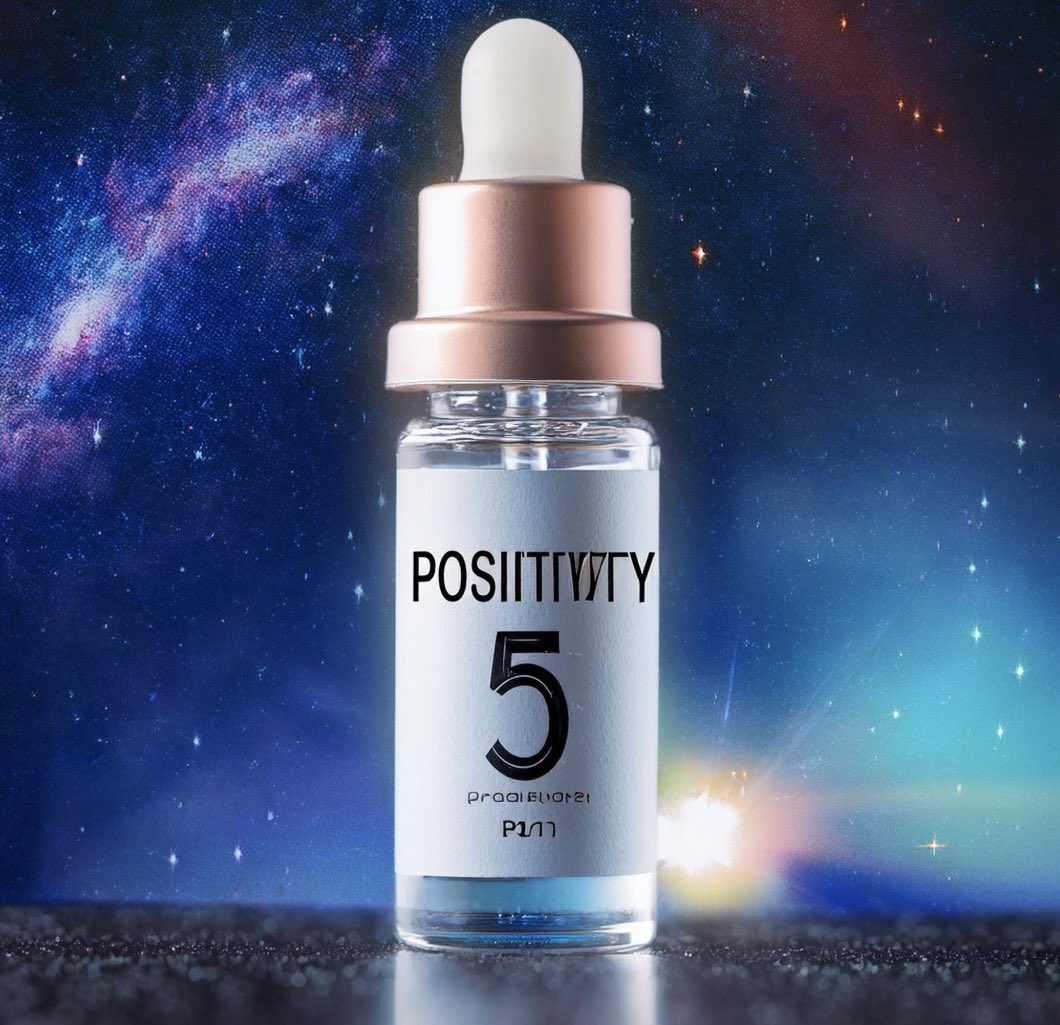 TheStarsPodcast's tweet photo. @veecon @Adobe @AdobeExpress #MadeWithExpress I present to you ai created text to image Positivity #5 serum https://t.co/5dVIzb71HY